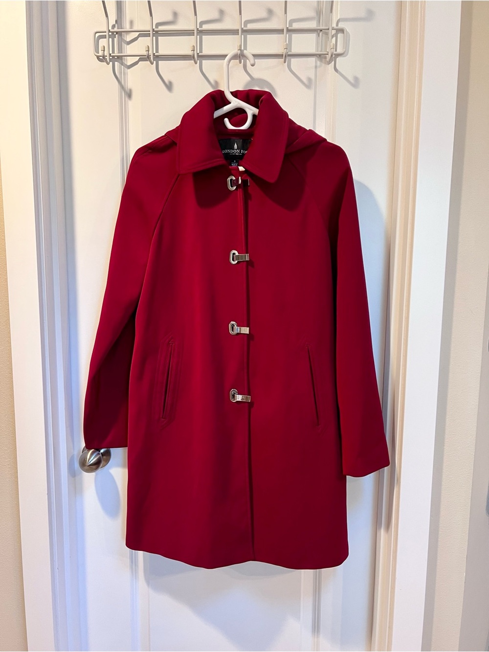 Vintage London Fog Women's Crimson Red Toggle Coat